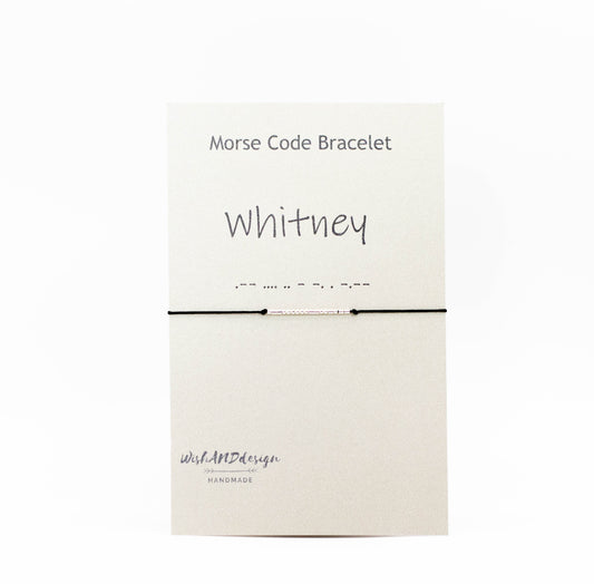 Personalized Morse code bracelet in sterling silver