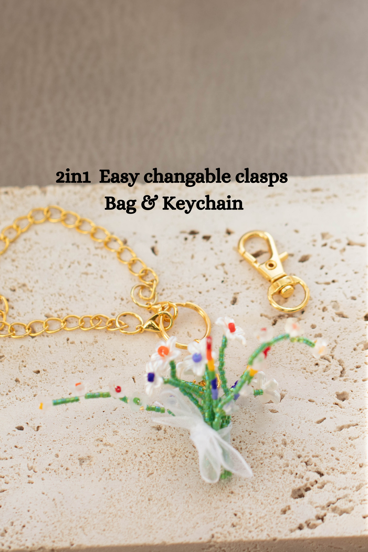 Handmade Rainbow Pride Flower Bouquet Keychain – LGBTQ+ Aesthetic Bag Charm