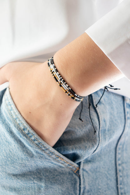 I'm Only Yours Morse Code Bracelet - handmade Morse code bracelet with glass seed beads on nylon cord, photo 6 of 8