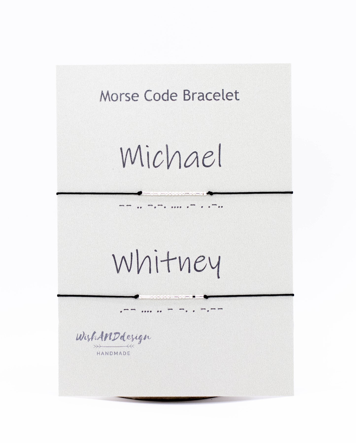 Custom name couple morse code bracelet set of 2