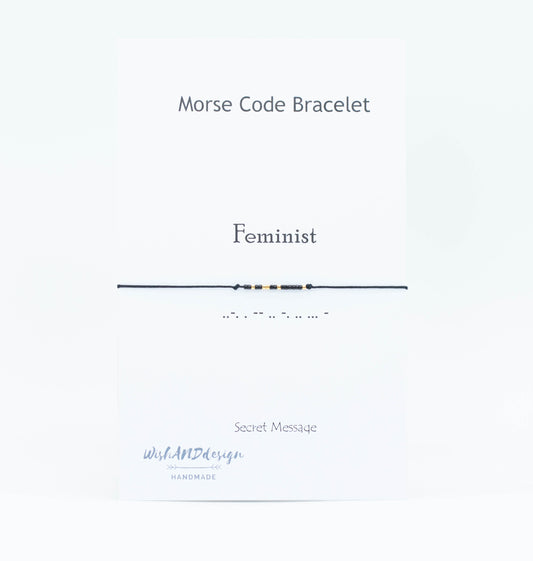 Feminist Morse code bracelet