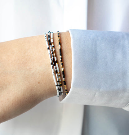 I'm Only Yours Morse Code Bracelet - handmade Morse code bracelet with glass seed beads on nylon cord, photo 7 of 8