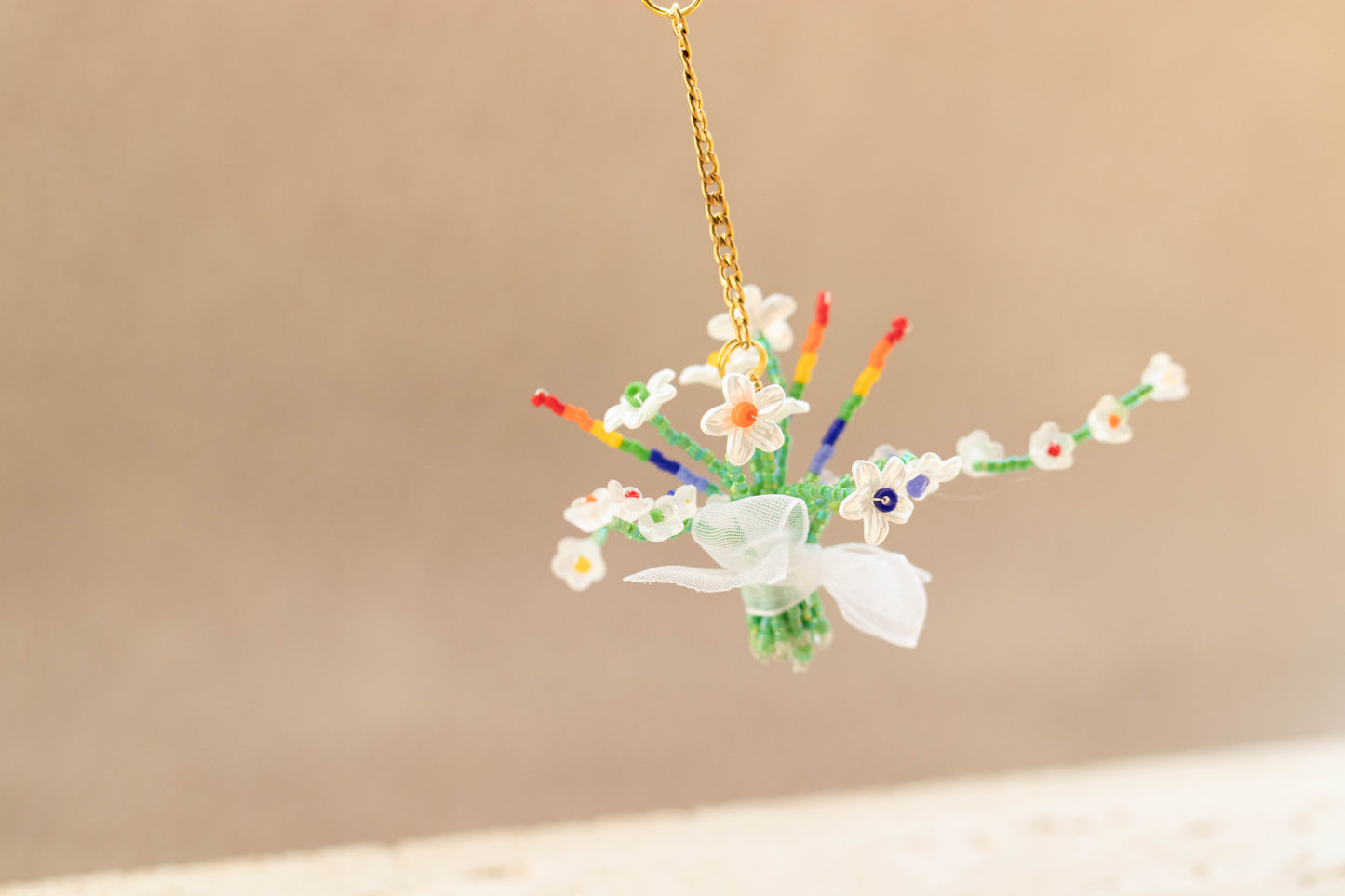 Handmade Rainbow Pride Flower Bouquet Keychain – LGBTQ+ Aesthetic Bag Charm