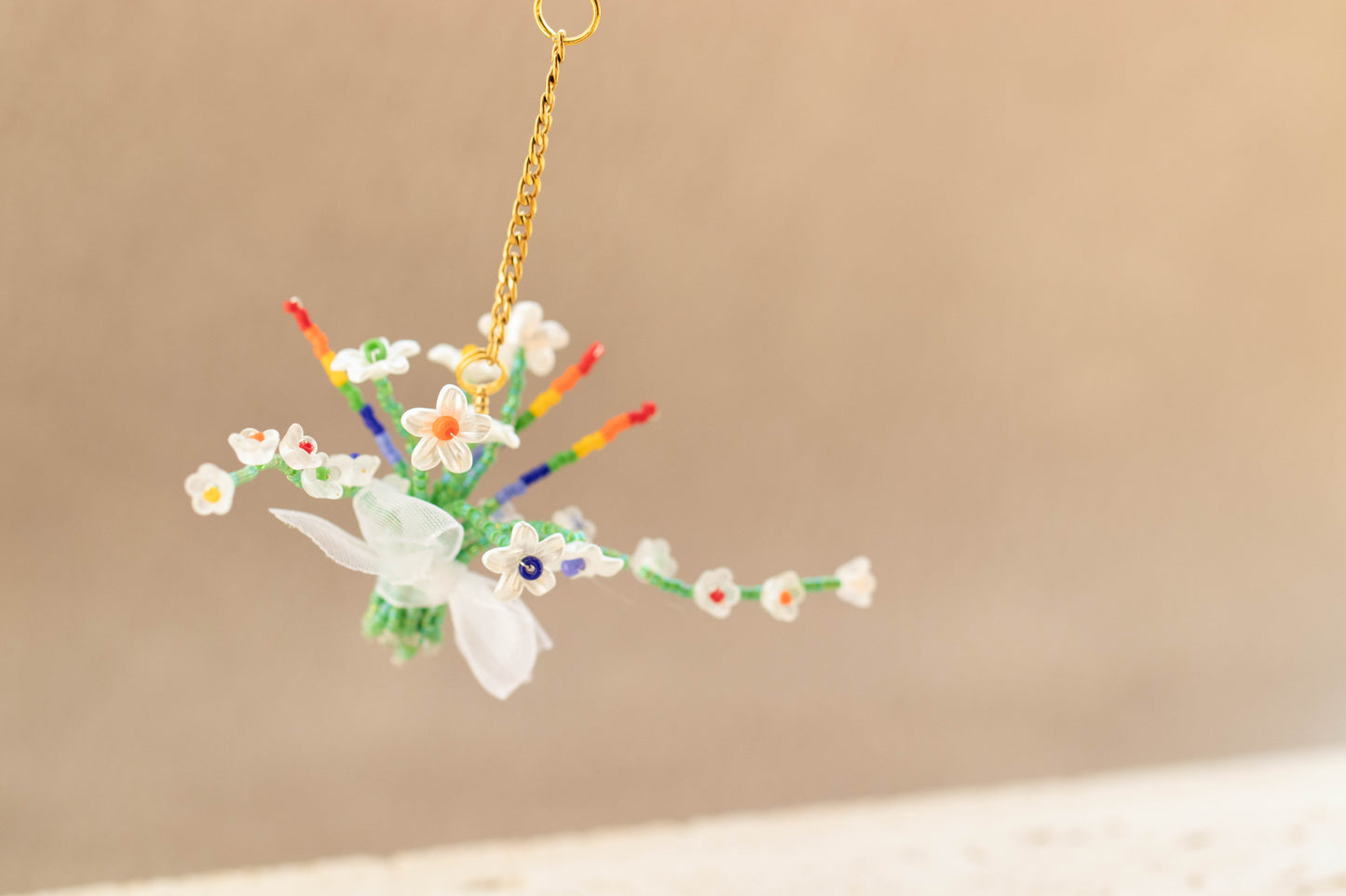 Handmade Rainbow Pride Flower Bouquet Keychain – LGBTQ+ Aesthetic Bag Charm