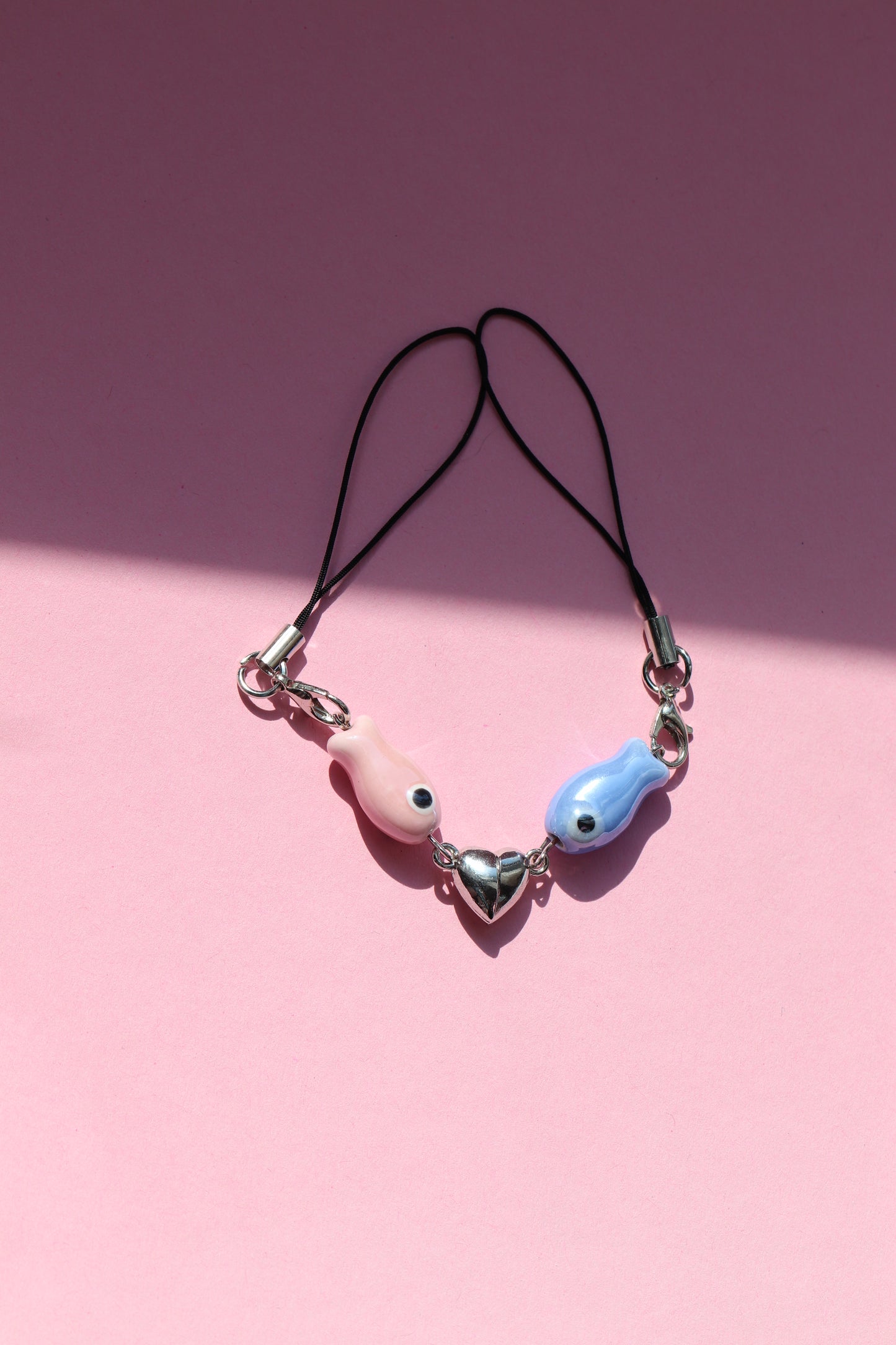 Handmade Ceramic Fish Couple Keychain Set – Funny Gift for Best Friends & Couples