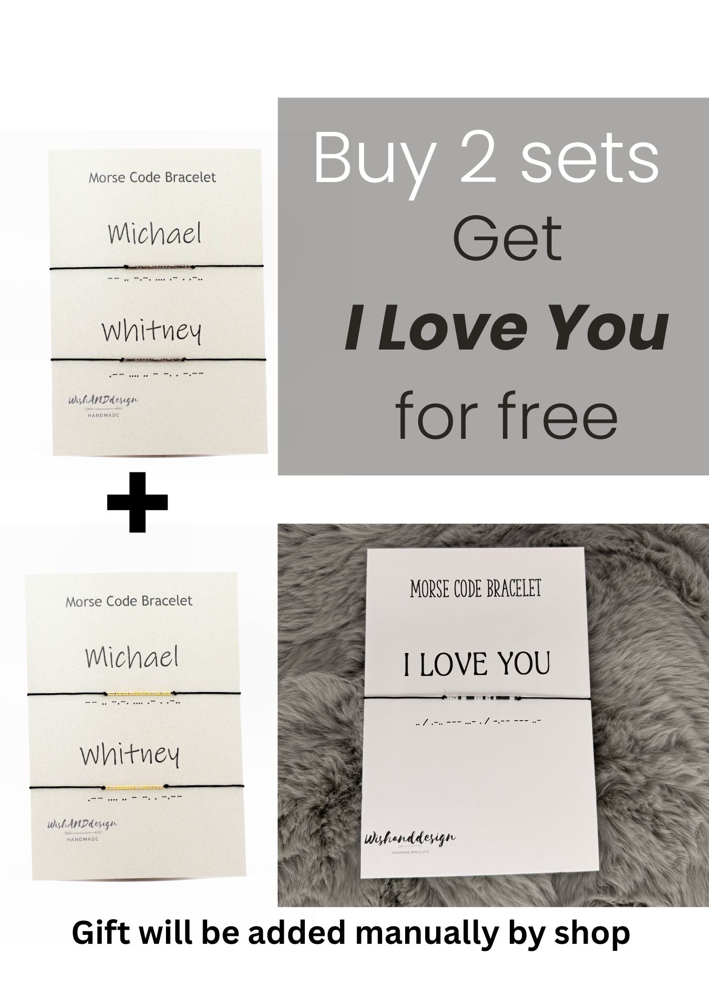 Personalized Morse Code Couple Bracelets – Custom Name Set of 2