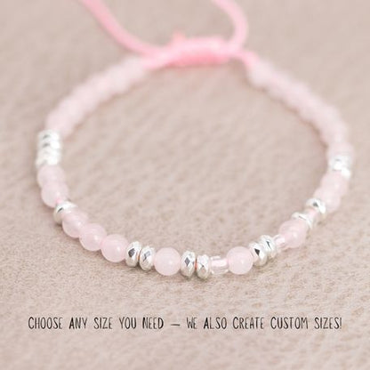 Love bracelet - Rose quartz Hematite Morse code bracelet - Secret message bracelet