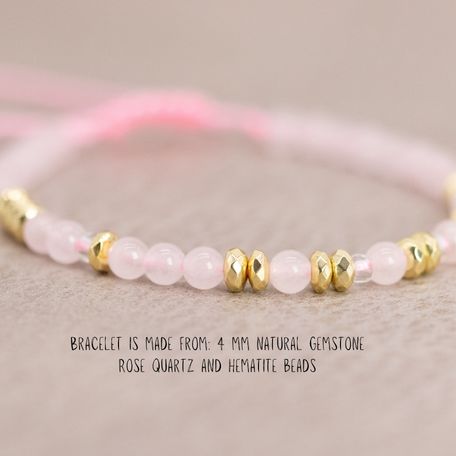 Love bracelet - Rose quartz Hematite Morse code bracelet - Secret message bracelet
